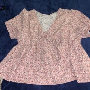 Pink floral blouse